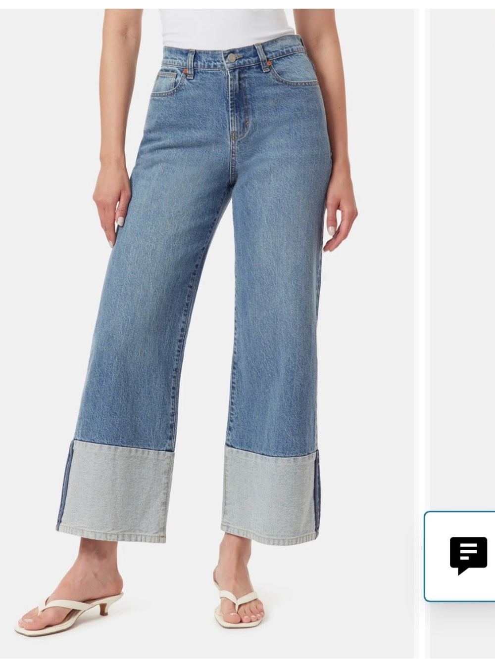Anthropologie Habitual Two-Tone Wide Leg Jeans in Light Blue NWT size 8